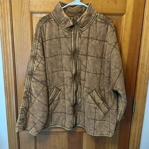 EUC Like New Free People Dolman quilted Jacket in Toasted Coconut